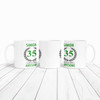 35th Birthday Gift For Man Green Male Mens 35 Birthday Present Personalised Mug