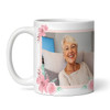 50th Birthday Gift For Her Pink Flower Photo Tea Coffee Cup Personalised Mug