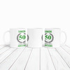50th Birthday Gift For Man Green Male Mens 50 Birthday Present Personalised Mug