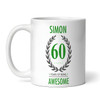 60th Birthday Gift For Man Green Male Mens 60 Birthday Present Personalised Mug