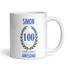100th Birthday Gift For Man Blue Male Mens 100 Birthday Present Personalised Mug