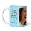 20 & Fabulous 20th Birthday Gift Blue Photo Tea Coffee Cup Personalised Mug
