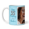 35 & Fabulous 35th Birthday Gift Blue Photo Tea Coffee Cup Personalised Mug