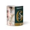 60th Birthday Photo Gift For Him Green Gold Tea Coffee Cup Personalised Mug