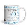 60th Birthday Gift For Him Blue Star Photo Tea Coffee Cup Personalised Mug