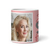 90 & Fabulous 90th Birthday Gift For Her Coral Pink Photo Personalised Mug