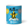 12 Years Photo Blue 12th Birthday Gift For Boy Tea Coffee Cup Personalised Mug