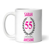 55th Birthday Gift For Women Pink Ladies Birthday Present Personalised Mug