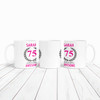 75th Birthday Gift For Women Pink Ladies Birthday Present Personalised Mug