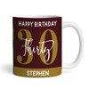 30th Birthday Gift Deep Red Gold Photo Tea Coffee Cup Personalised Mug