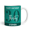 30th Birthday Photo Gift For Him Green Tea Coffee Cup Personalised Mug