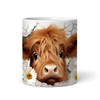 Cute 3D Peeking Highland Cow Name Tea Coffee Cup Custom Gift Personalised Mug