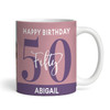 50th Birthday Photo Gift Dusky Pink Tea Coffee Cup Personalised Mug