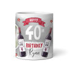 40th Birthday Gift Red Wine Photo Tea Coffee Cup Personalised Mug