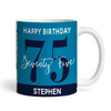 75th Birthday Photo Gift Blue Tea Coffee Cup Personalised Mug