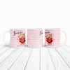 Fiancée Gift Pink Teddy Bear Heart Valentine's Day Gift Personalised Mug