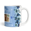 Mother's Day Gift Birthday Gift For Grandma Photo Flower Blue Personalised Mug