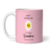 Mother's Day Gift Pink Background Grandma's Little Flowers Personalised Mug