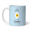 Birthday Gift Blue Background Grandma's Little Flowers Personalised Mug