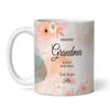 Amazing Grandma Birthday Gift Floral Heart Photo Personalised Mug