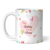 Floral Butterflies Photo Heart Birthday Gift Personalised Mug Floral Butterflies Photo Heart Birthday Gift Personalised Mug