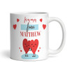 Romantic Fiancé Gift Couple Hearts Photo Personalised Mug