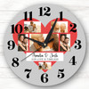 Love Is Timeless Photos Valentine's Day Gift Anniversary Grey Personalised Clock