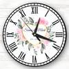 Watercolour Floral Anniversary Birthday Valentine's Day Gift Personalised Clock