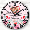 Love Floral Photo Valentine's Day Gift Birthday Anniversary Personalised Clock
