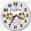 Home Is Where Mum Is Grey Photos Mother's Day Birthday Gift Personalised Clock