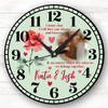 Green Rose Flower Photo Valentine's Day Gift Anniversary Personalised Clock