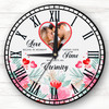 Love Floral Photo Valentine's Day Gift Anniversary Grey Personalised Clock