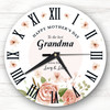 The Best Grandma Mother's Day Gift Watercolour Floral Personalised Clock