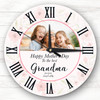 Grandma Semicircle Floral Photo Mother's Day Gift Personalised Clock