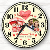 Valentine's Day Gift Couple Bear Photo Yellow Personalised Clock