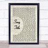 Sarah Brightman Vintage Script Any Song Lyrics Custom Wall Art Music Lyrics Poster Print, Framed Print Or Canvas