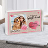 Valentine's Gift For Girlfriend Pink Love Hearts Photo Custom Acrylic Block