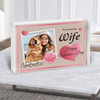 Valentine's Gift For Wife Pink Love Hearts Photo Personalised Acrylic Block