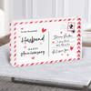 Anniversary Gift For Husband Love Postcard Personalised Acrylic Block