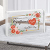 Valentine's Gift For Girlfriend Red And Gold Floral Custom Clear Acrylic Block