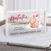 Cute Teddy Bear Valentine's Gift Better Half Personalised Clear Acrylic Block