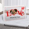 Love Photo Frame Romantic Valentine's Gift Personalised Clear Acrylic Block