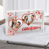 Floral Heart Frames Romantic Photo Gift Personalised Clear Acrylic Block