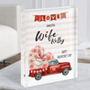 Valentine's Gift For Wife Watercolour Red Love Truck Personalised Acrylic Block