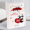 Valentine Gift For Wife Cute Panda With Heart Personalised Acrylic Block