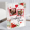 Gift For Husband Floral Red Hanging Photo Frames Personalised Acrylic Block