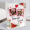 Gift For Fiancée Floral Red Hanging Photo Frames Personalised Acrylic Block