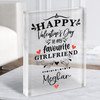 Funny Favourite Girlfriend Valentines' Day Gift Personalised Clear Acrylic Block