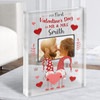 First Valentine's Day Married Gift Photo Gonk Personalised Clear Acrylic Block