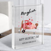 Pink Love Aeroplane Valentine's Day Gift Personalised Clear Acrylic Block